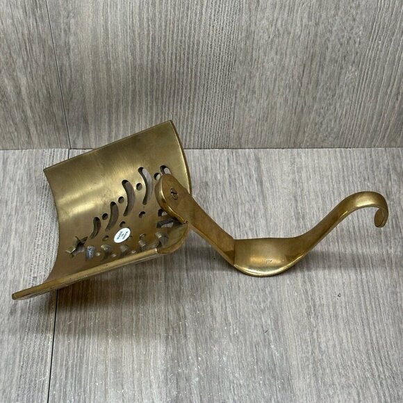 Vintage Pair Metal Brass Tree Christmas Stocking Hanger Hook Holiday Decor Gold - Picture 9 of 11